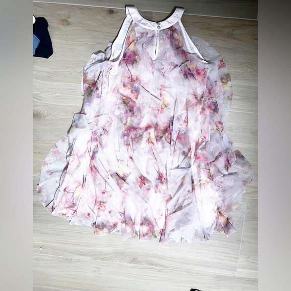 Baker by Ted Baker Pink Mesh Waterfall Sun Dress Girls Size 11 - Picture 5 of 10